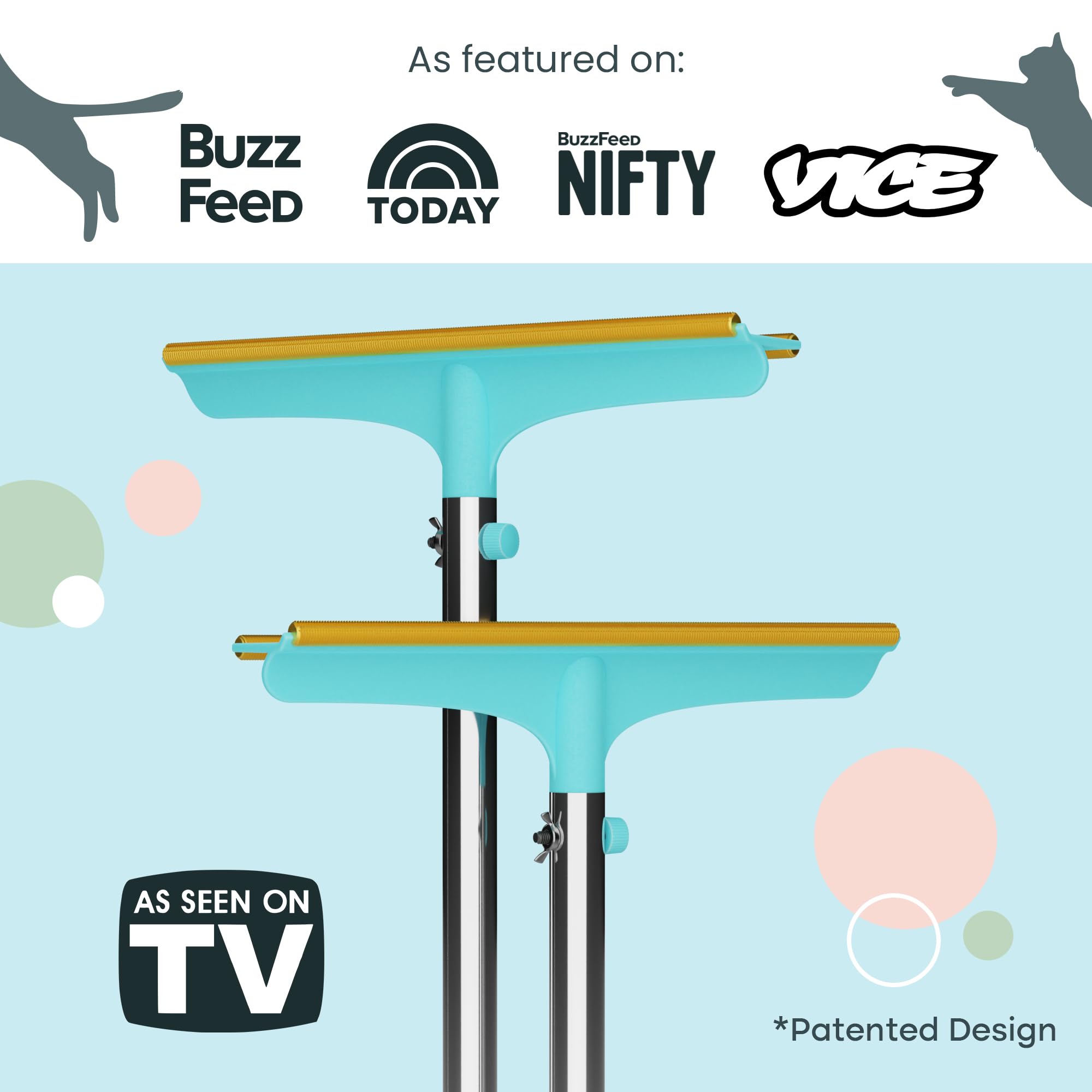 Uproot Clean Xtra - Pet Hair Removal Broom - Telescopic 60' Handle & Reusable Design - Like An Uproot Cleaner Pro Pet Hair Remover, But Created To Be An Excellent Carpet Rake For Pet Hair Removal