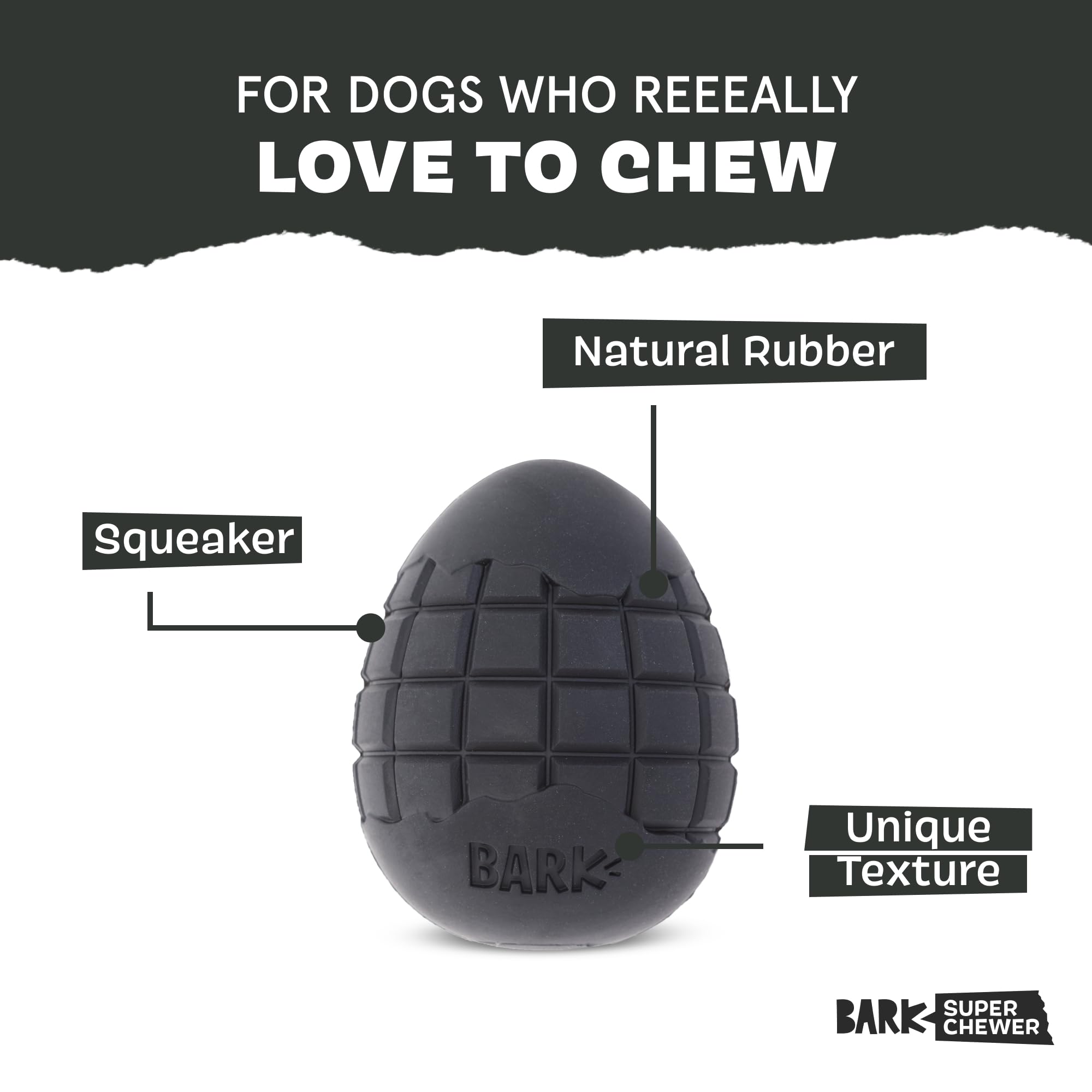 Barkbox Super Chewer Tough Dog Chew Toys For Aggressive Chewers, Treat Dispensing (Origin - Large)