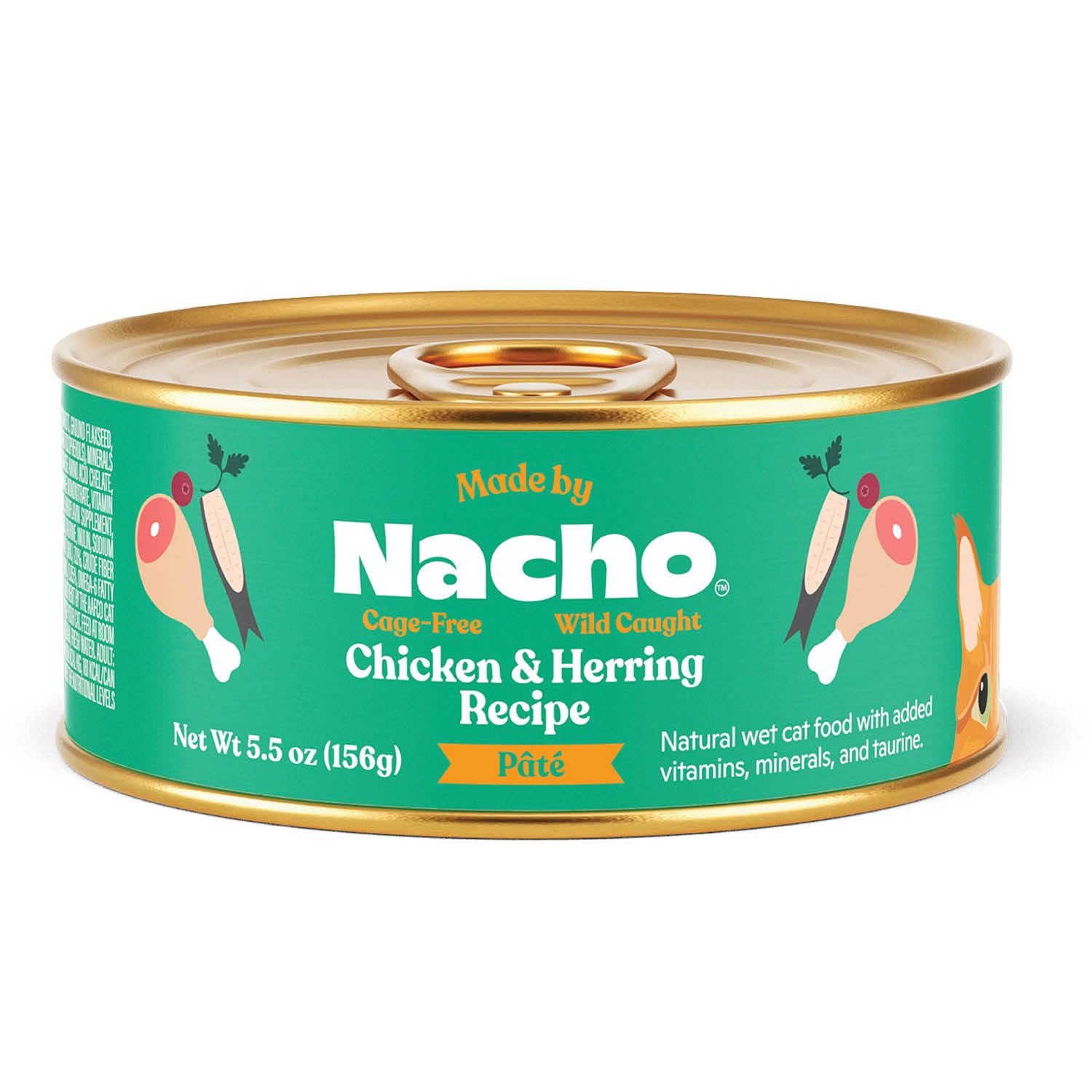 Made by Nacho Premium Wet Cat Food Grain-Free Pate Cans (Chicken and Herring - 6 Pack, 5.5 Ounce)
