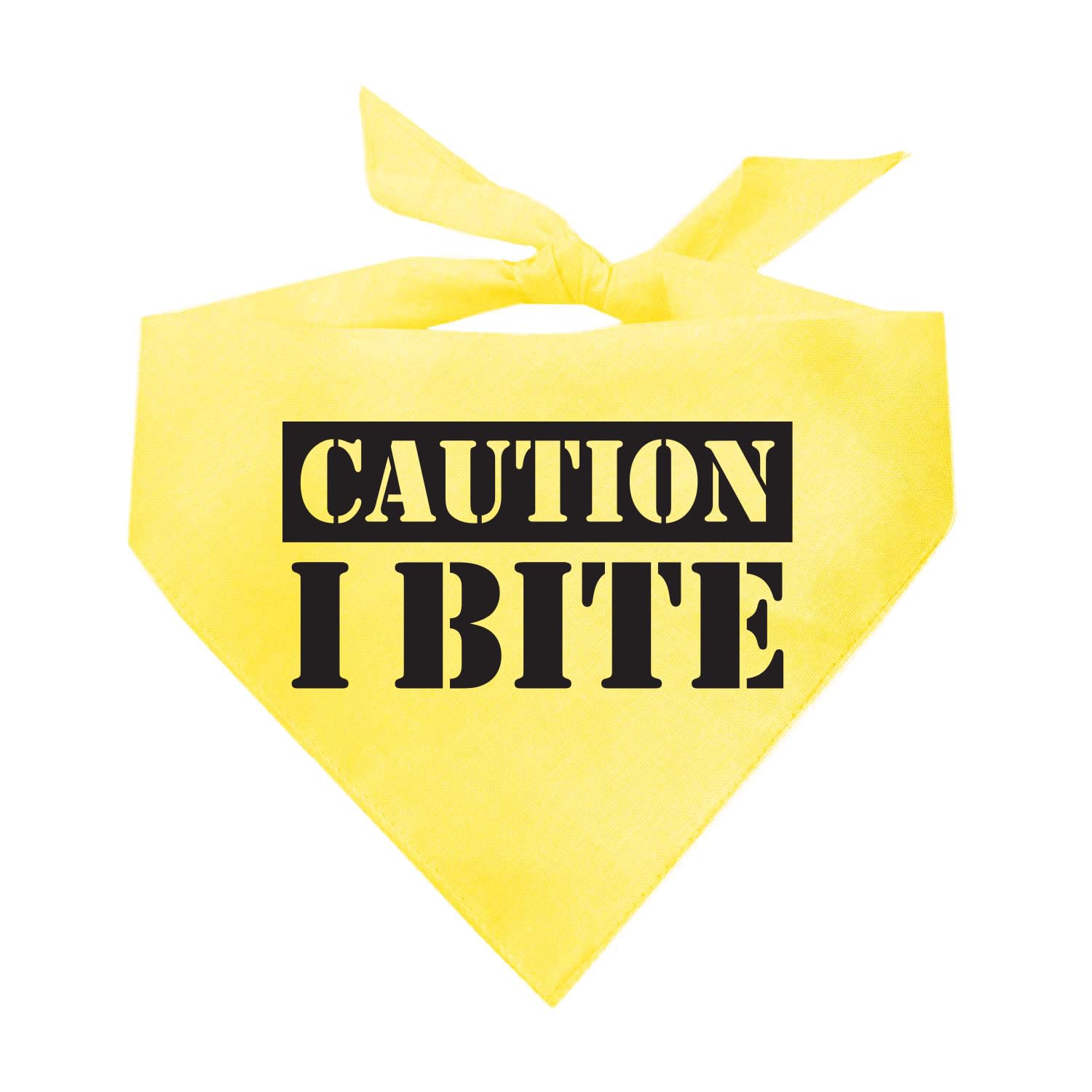 Caution I Bite Dog Bandana (Yellow, Xs 836)