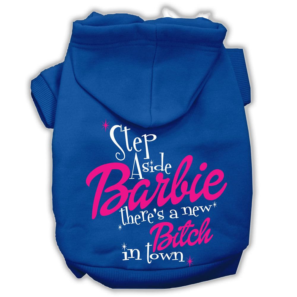 Mirage Pet Products New Bitch In Town Screenprint Hoodie, Large, Blue