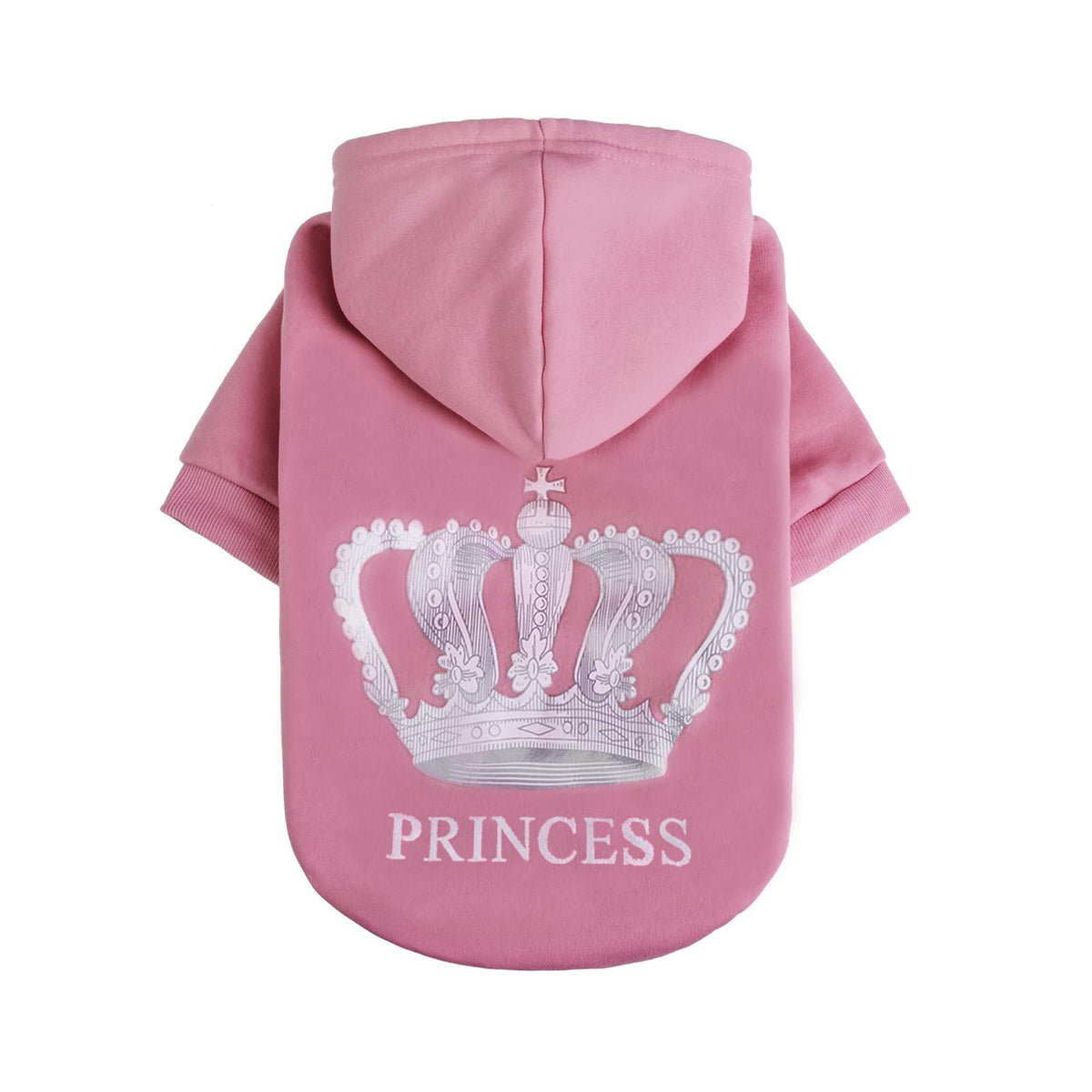 EXPAWLORER Prinecss Dog Hoodie for Girl - Dog Sweater with Leash Hole, Dog Cold Winter Clothes with Hat and Pocket, Pet Warm Out