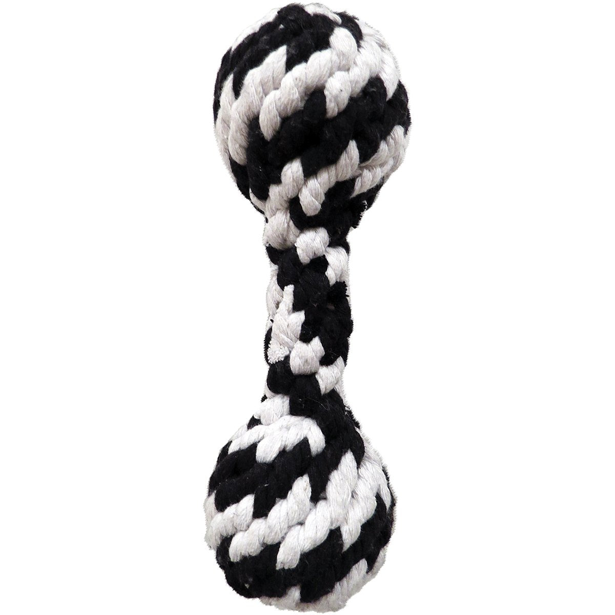 Scoochie Pet Products Super Scooch Braided Rope Squeaker Dumbbell Dog Toy, Small, 8-Inch