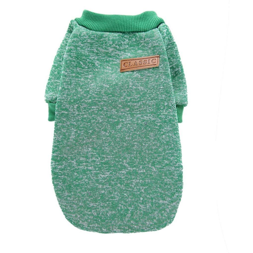 Jecikelon Pet Dog Clothes Dog Sweater Soft Thickening Warm Pup Dogs Shirt Winter Puppy Sweater Dogs (Green, Xl)
