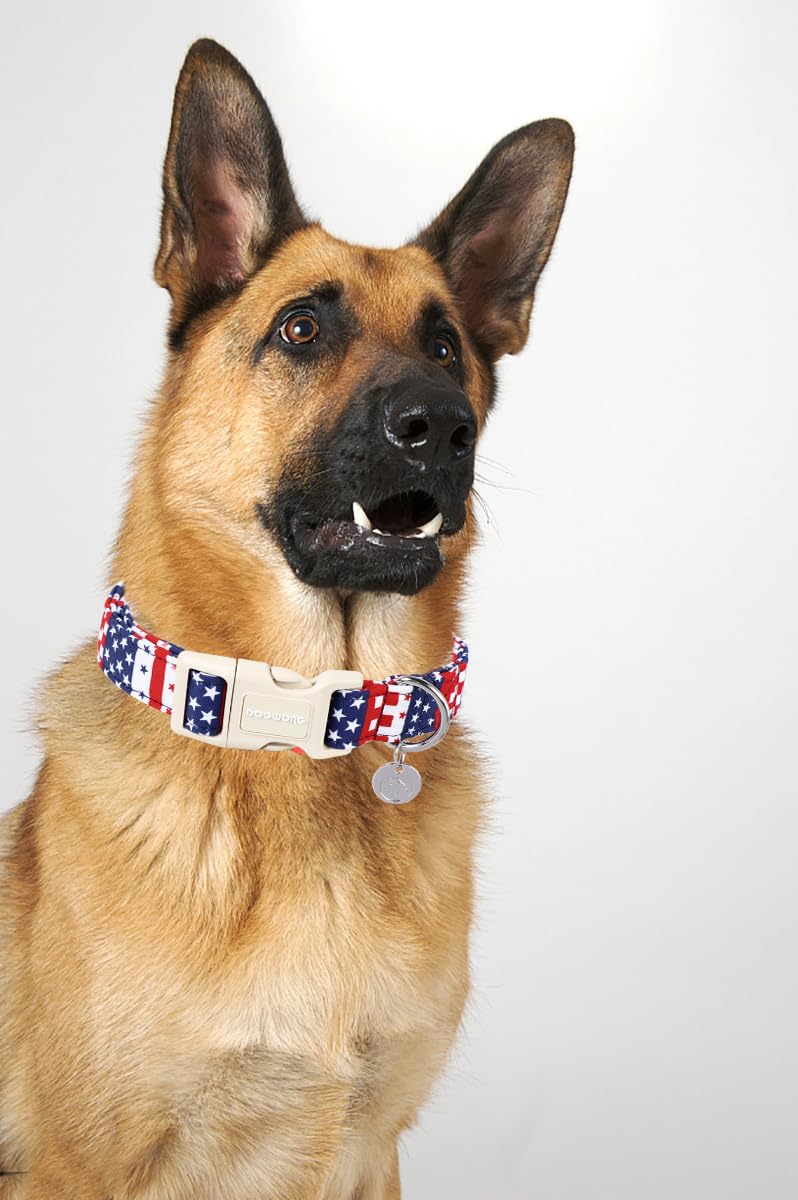 Dogwong Cotton Dog Collar, Patriotic Dog Collar Durable Soft Natural Fabric Pet Dog Collars Cute Patriotic Puppy Necklace For Sm