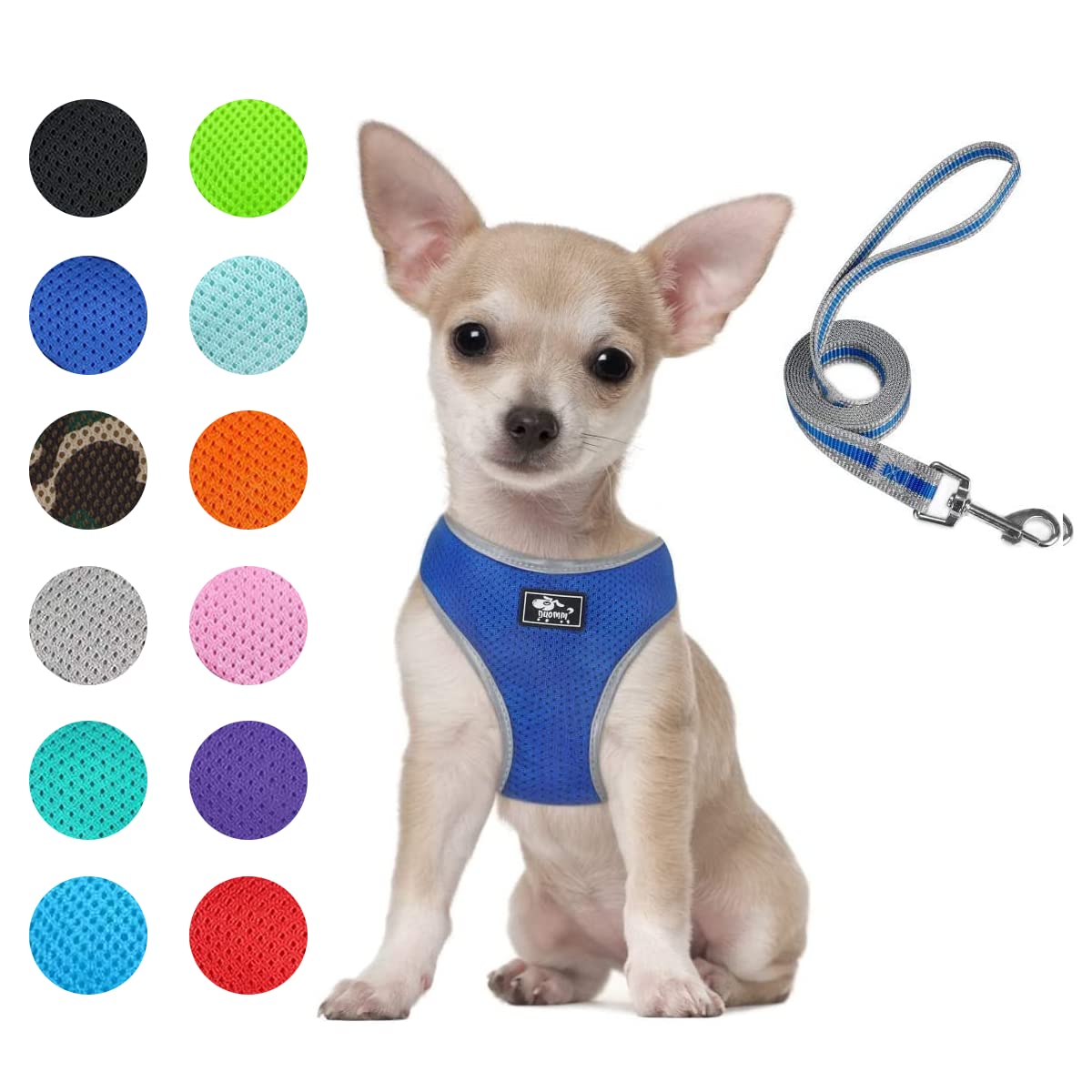 Puppy Harness And Leash Set - Dog Vest Harness For Small Dogs Medium Dogs- Adjustable Reflective Step In Harness For Dogs - Soft