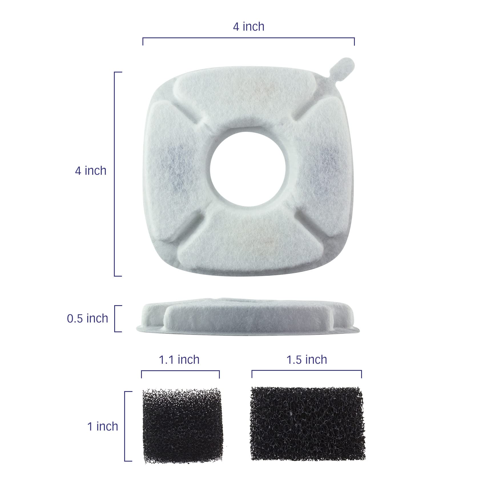 PET STANDARD Water Filters, Compatible with VEKEN 95oz/2.8L Fountain, Pack of 12