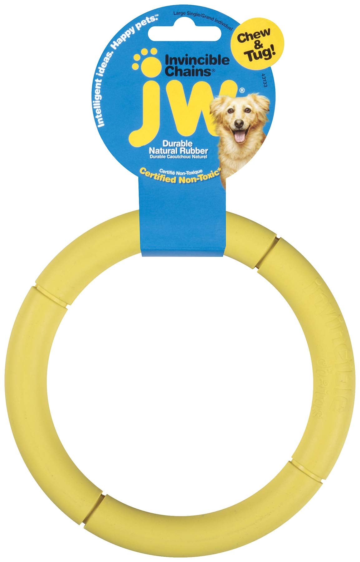 JW Pet Invincible Chains LS Dog Toy, Large, Assorted Colors, Rubber, Model 43133