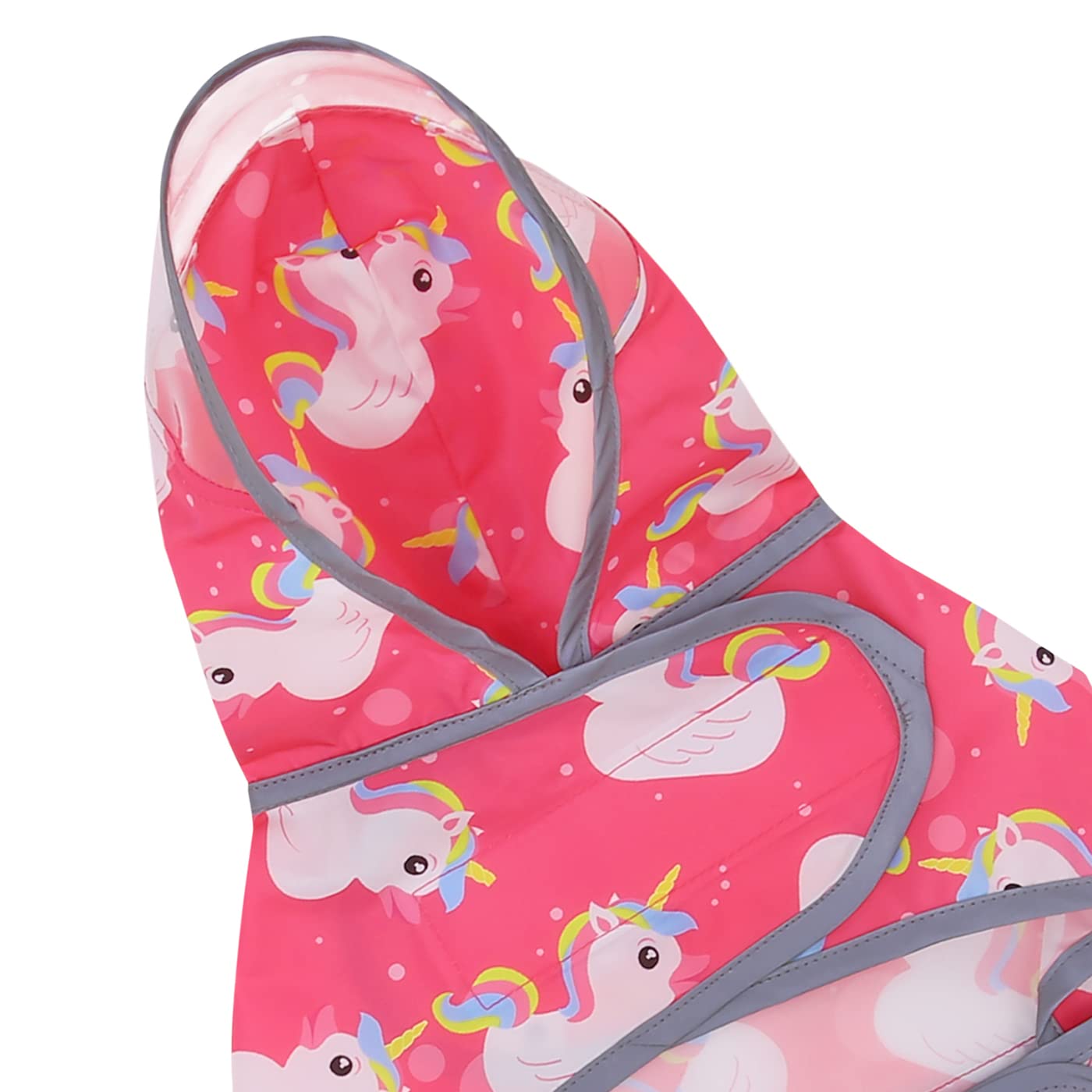 Hde Dog Raincoat With Clear Hood Rain Jacket Poncho For Small Medium Large Dogs Unicorn Ducks Pink - Xl