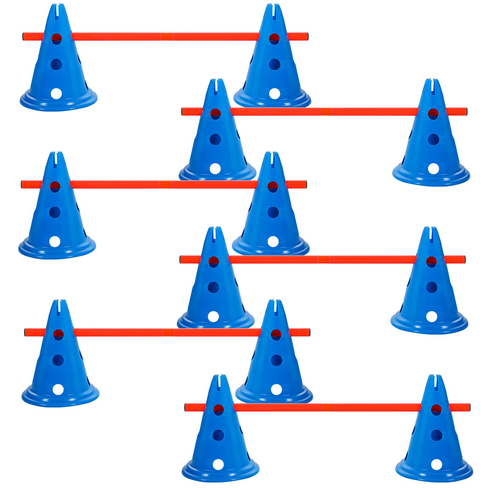 Glimin Dog Agility Hurdle Cone Set Dog Agility Course Backyard Set Include 12 Agility Cones 6 Agility Rods Training Equipment Ad