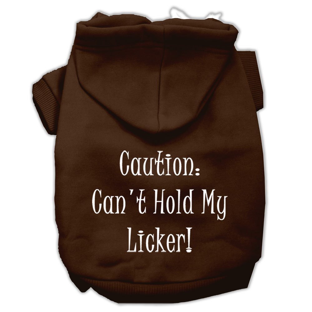 Pet, Dog & Cat Hoodie Screen Printed, 'Can'T Hold My Licker' Brown 3Xl (25-35 Lbs.)