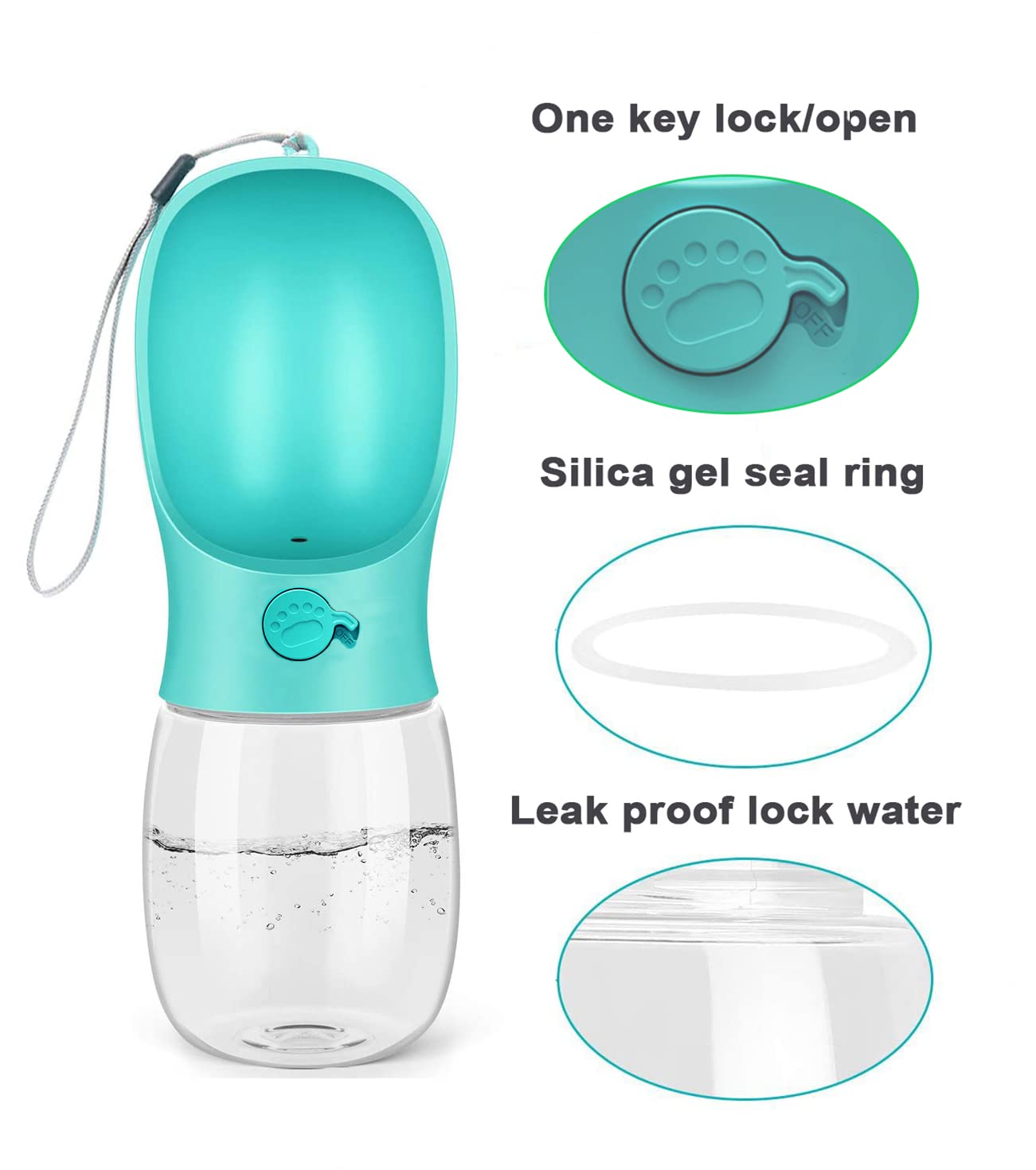 Kalimdor Dog Water Bottle, Leak Proof Portable Puppy Water Dispenser with Drinking Feeder for Pets Outdoor Walking, Hiking, Trav