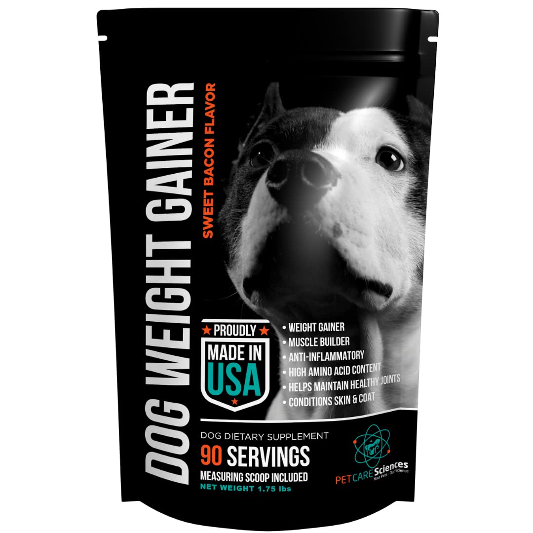 Dog Weight Gainer - 90 Servings - Weight Gain Supplements for Dogs - High Calorie Booster for Dogs - Canine and Dog Muscle Builder - Made in The USA -Like New