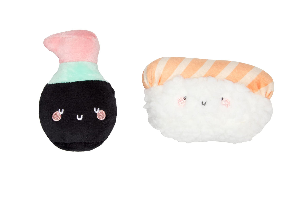 Pearhead Sushi & Soy Sauce Cat Toys, Set Of 2, Plush Interactive Chew Toys, Pet Owner Must Have Catnip Toys, Set Of 2 Plush Toys, Sushi And Soy Sauce Catnip Toys