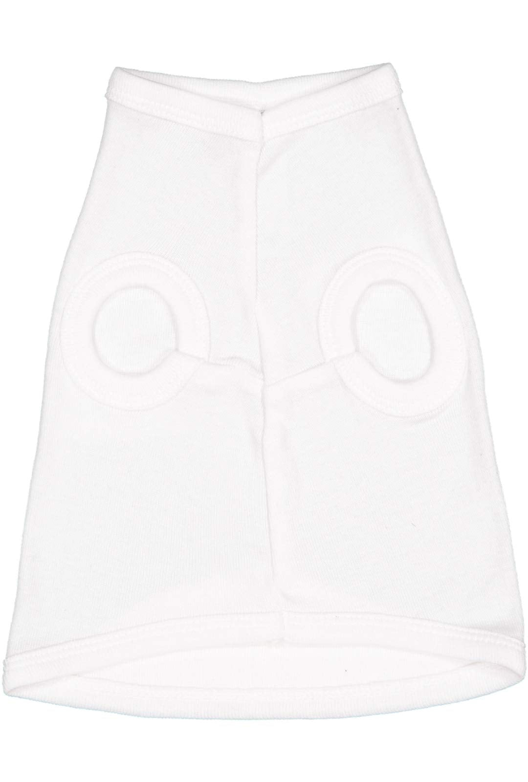 Doggie Skins 100% Combed Ringspun Cotton 1X1 Baby Rib Dog Tank Top, White, X-Small