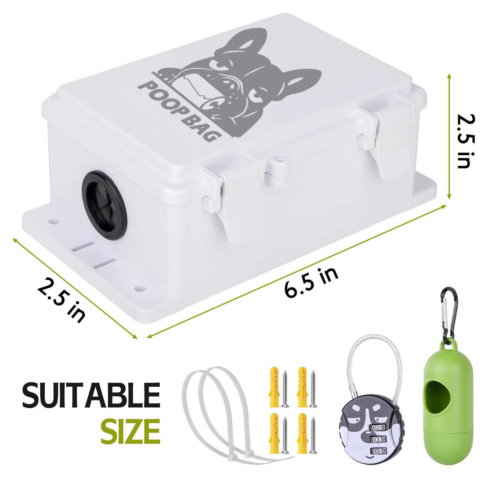 Staypot Heavy Duty Outdoor Dog Poop Bag Dispenser -Wall Mountable, Waterproof Poop Bag Organizer Dispenser For Home, Porch, Lawn