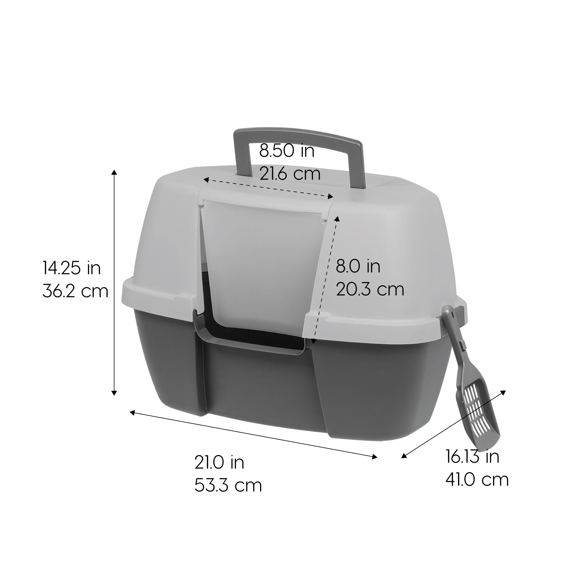 Iris Usa Corner Cat Litter Box Enclosure With Scoop, Small Cat Litter Box With Lid, Corner Litter Box Enclosure For Kittens To M