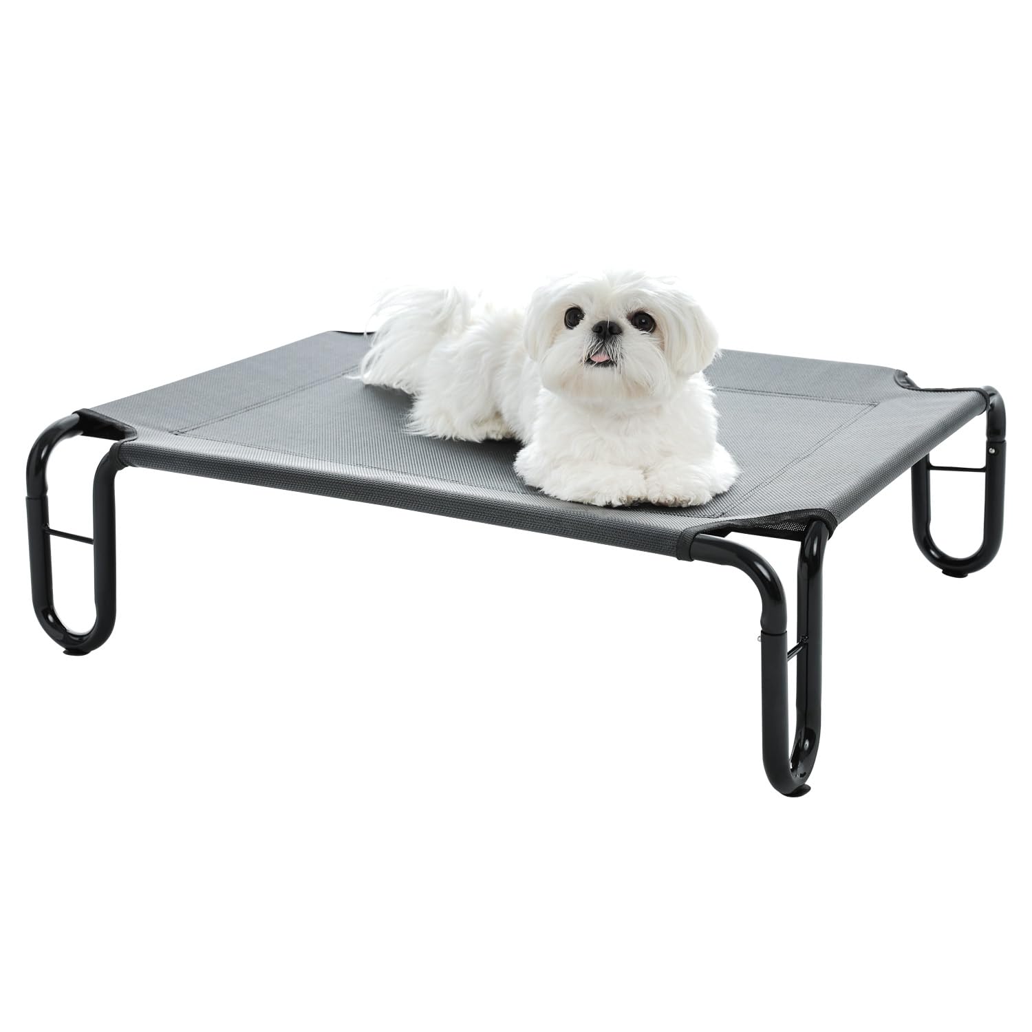 Pettycare Elevated Outdoor Dog Bed - Dog Cots Beds For Small Dogs, Waterproof Raised Dog Bed Easy To Assemble, Cooling Elevated Dog Bed With Teslin Mesh, Durable, Non Slip, Up To 35 Lbs,Grey