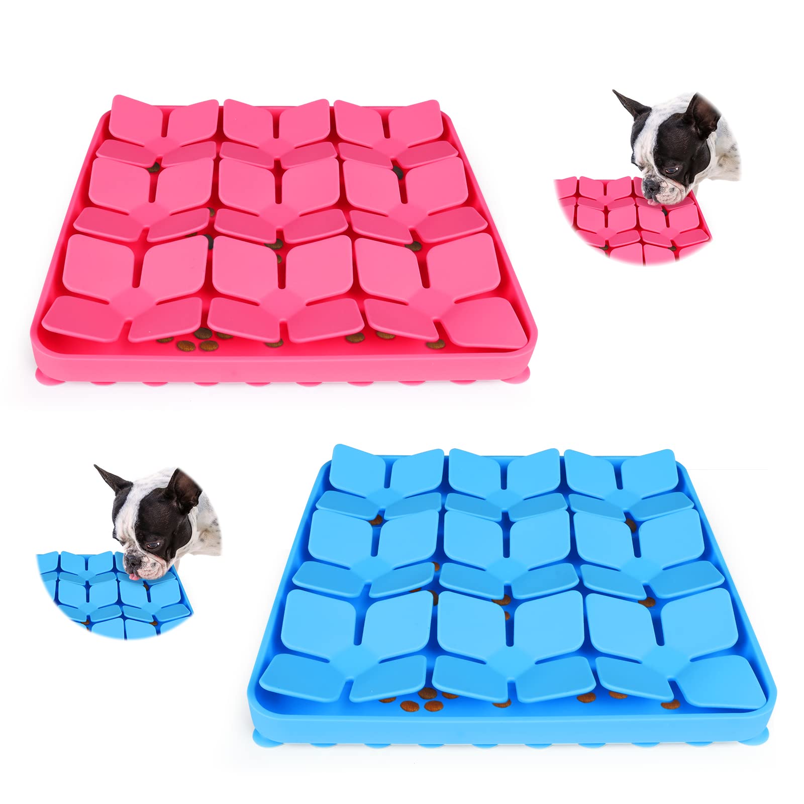 2 Pack Snuffle Mat For Dogs,Silicone Interactive Dog Mat No Hurt For Dog'S Nose For Smell Training And Slow Eating,Encourages Na