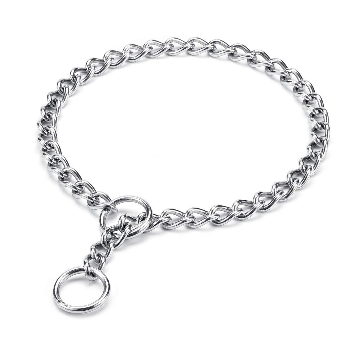 Mogoko Stainless Steel Dog Choke Chain Collar, Puppy Metal P Chain Slip Collar Pet Training Walking Choker(3.5Mm;22.0 Inch)