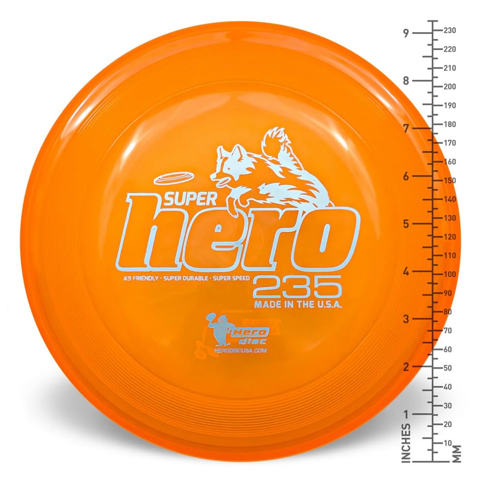 Hero Disc Usa Superhero 235 K9 Candy Plastic Dog Disc, Outdoor Dog Toy And Pet Disc, Puncture Resistant Dog Flying Disc (Yellow)