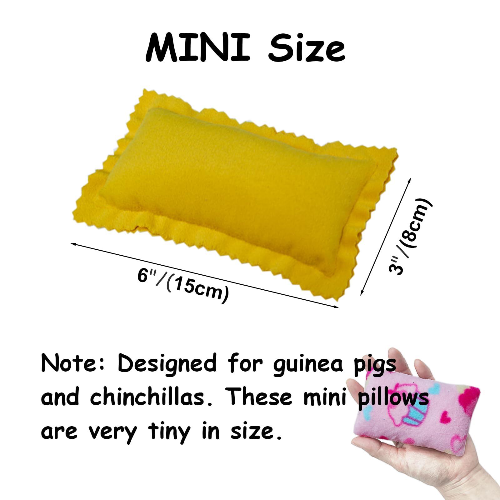RIOUSSI Set of 4 Cozy Mini Pet Pillows for Guinea Pigs Hedgehogs Ferrets Chinchillas Bunnies Rabbits and Rats