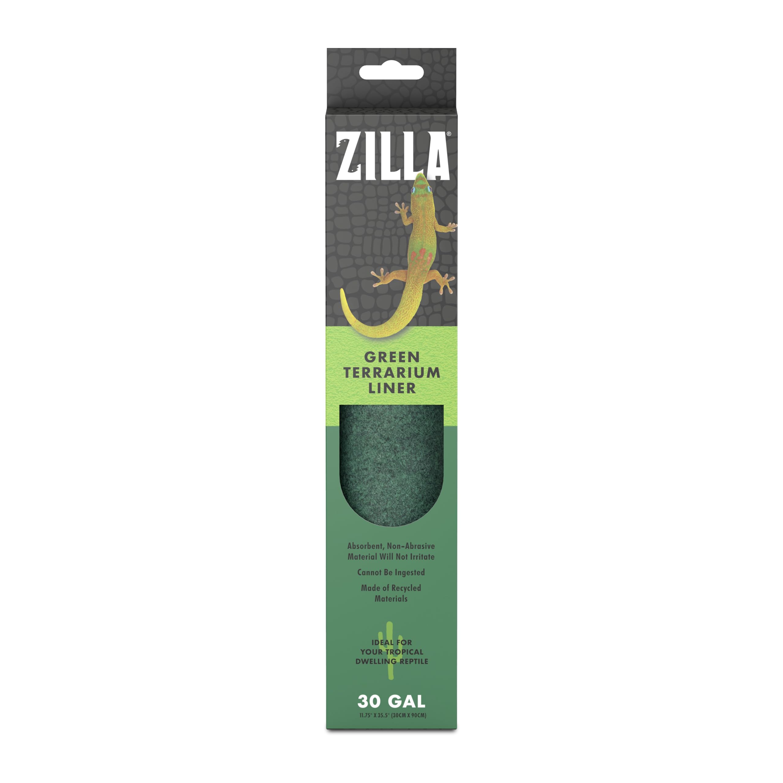 Zilla Reptile Terrarium Floor Liners Green 30/38/45 Gallon, 11.75' X 35.5'