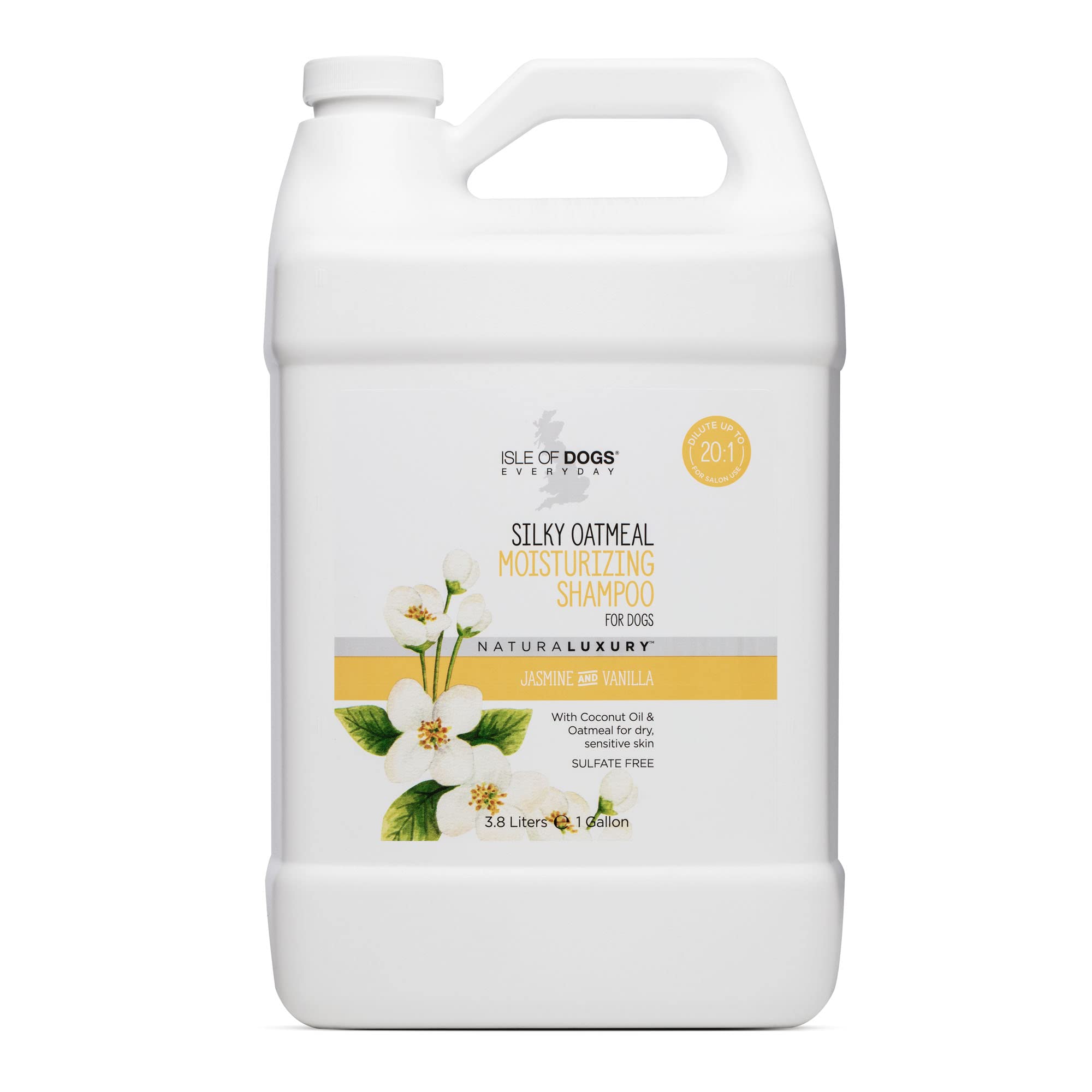 Isle of Dogs - Everyday Natural Luxury Silky Oatmeal Shampoo - Jasmine + Vanilla - Sulfate & Paraben Free Formula - Dog Shampoo 