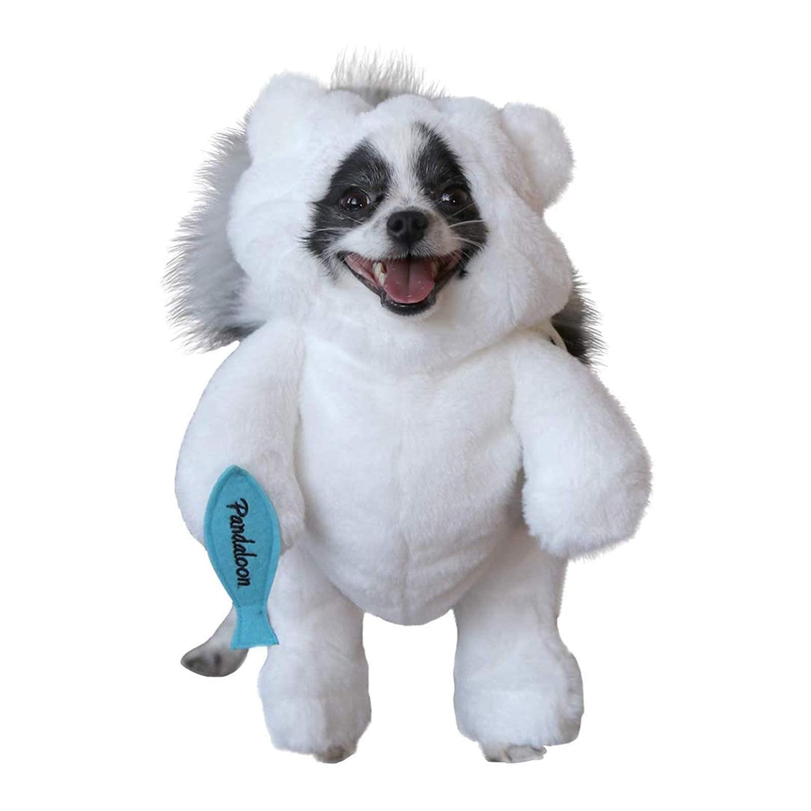 Pandaloon Polar Bear Dog Halloween Costumes For Small Dogs - As Seen On Shark Tank - Walking White Bear With Arms (Size 1 (13-14 In Total Height))