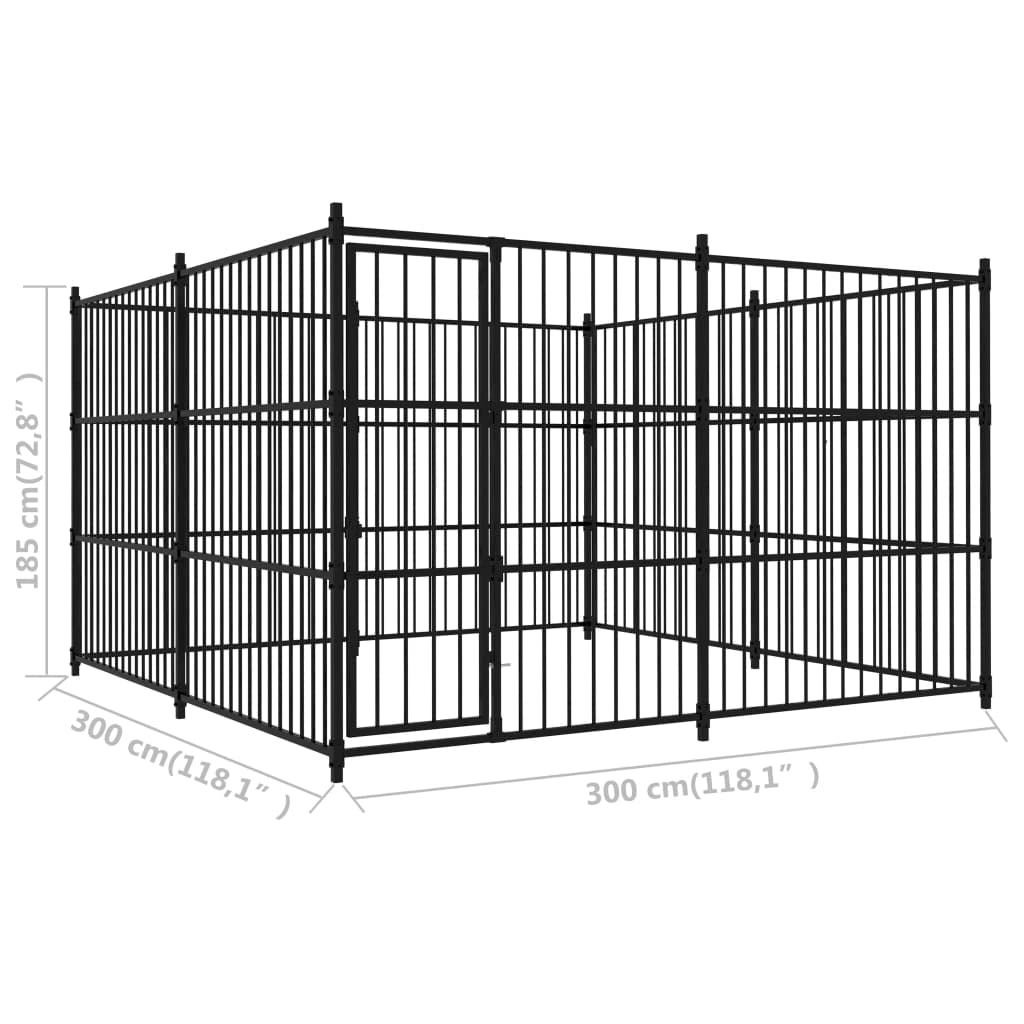 vidaXL Outdoor Dog Kennel 118.1x118.1x72.8