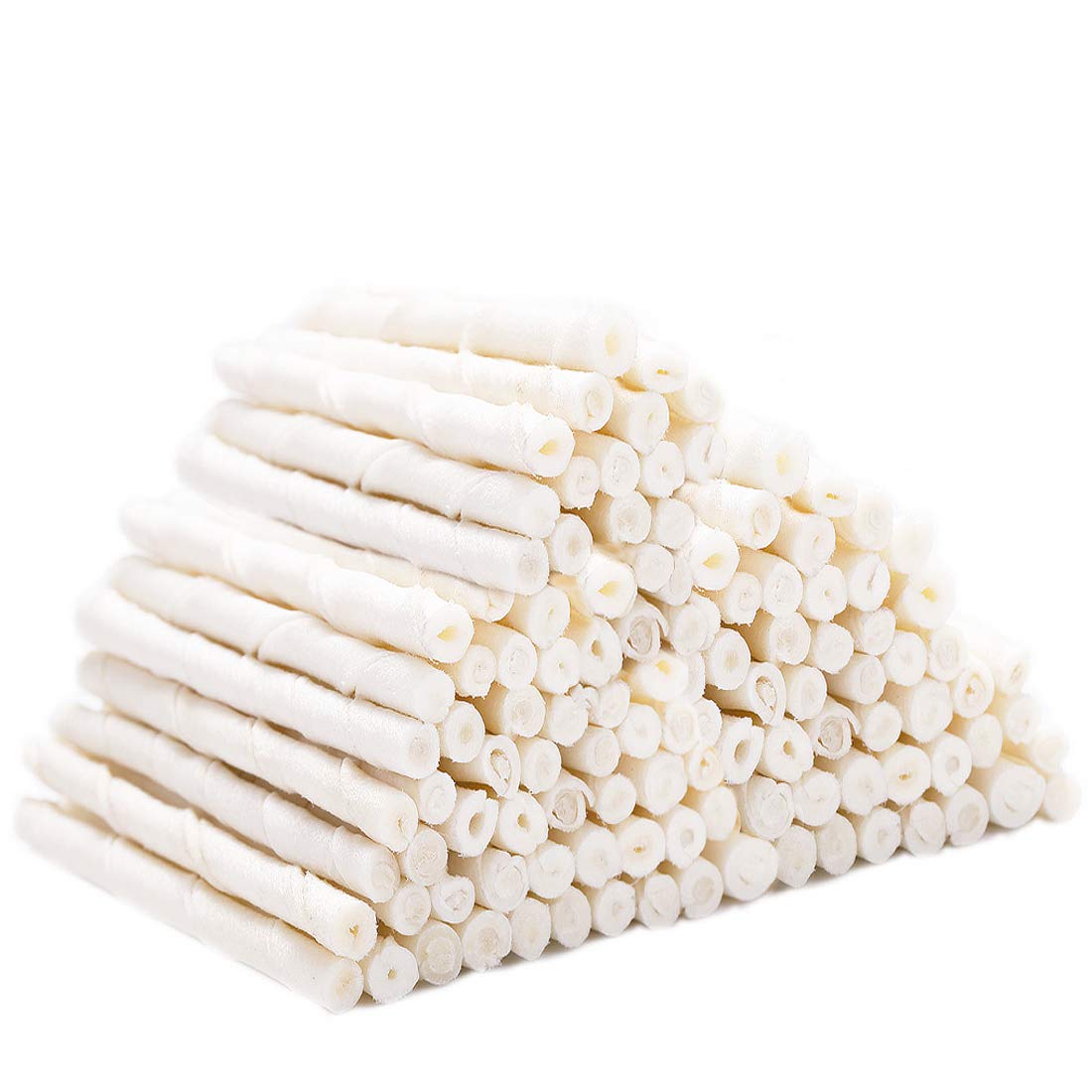 Mon2Sun Dog Rawhide Twist Sticks Natural 5 Inch Thin Sticks Rawhide Chews Dog Treats For Puppy And Small Dogs 120 Count