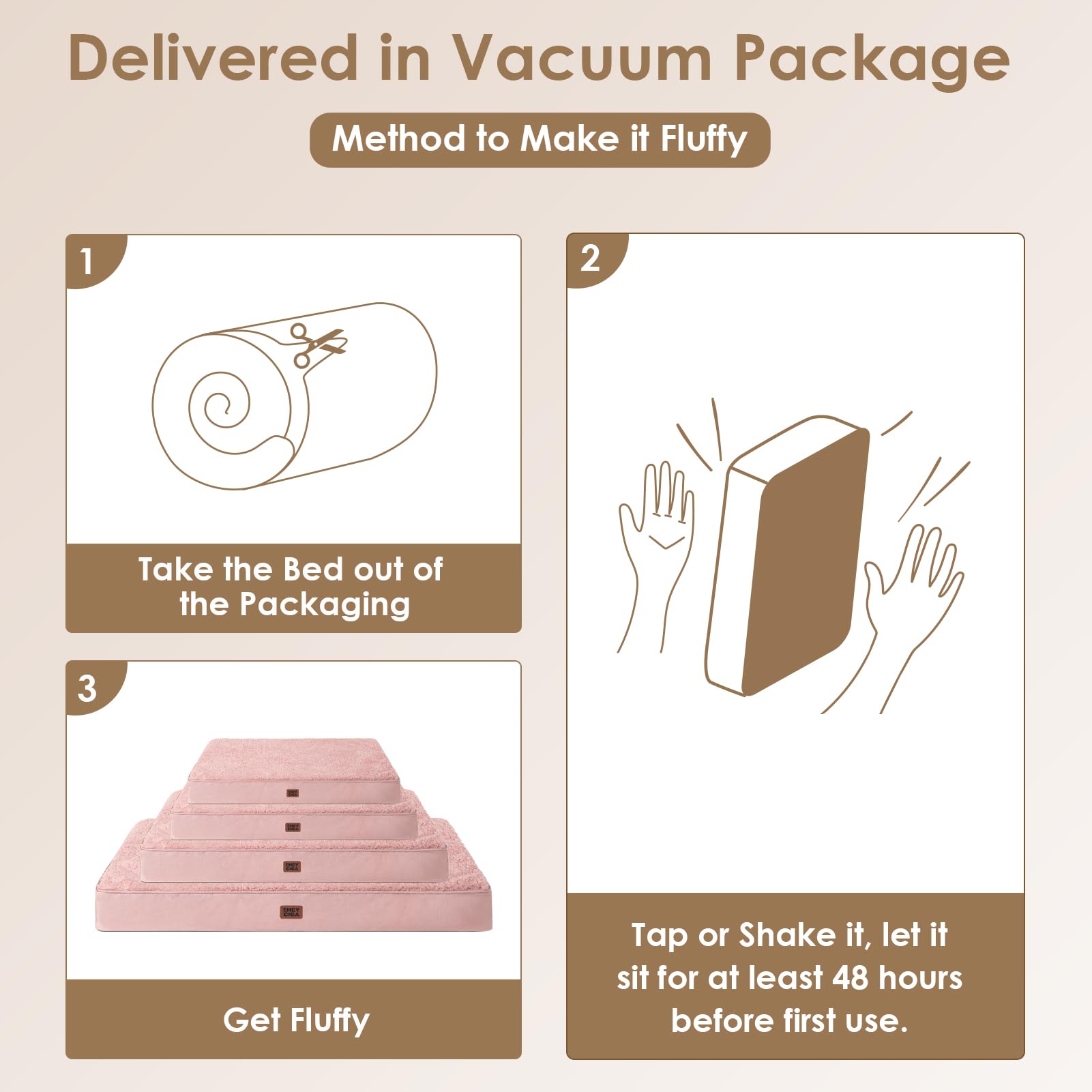 Eheyciga Orthopedic Xl Dog Beds For Extra Large Dogs With Removable Washable Cover For Crate, Pink, 41X27