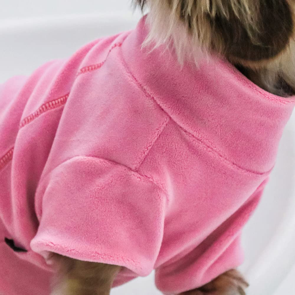 Fitwarm 3 Pack Classic Fleece Dog Sweater, Turtleneck Dog Sweatshirt, Dog Winter Clothes For Small Dogs Girl, Pet Pullover Jumper, Cat Apparel, Pink, Rose, Baby Pink, Xs