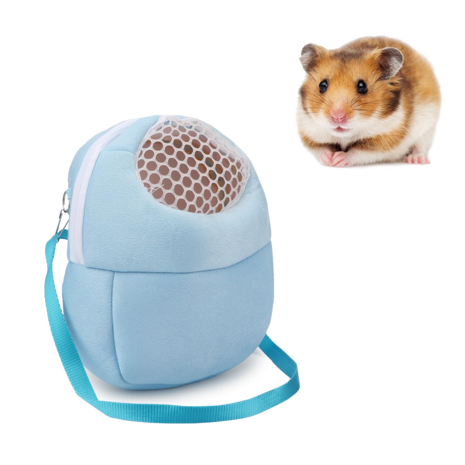 Hypeety Pet Carrier Bag Pet Sling Carrier Backpack Portable Travel Backpack Breathable Outgoing Bag Bonding Pouch For Small Pets Hedgehog Hamsters Sugar Glider Chinchilla Guinea Pig (Blue)