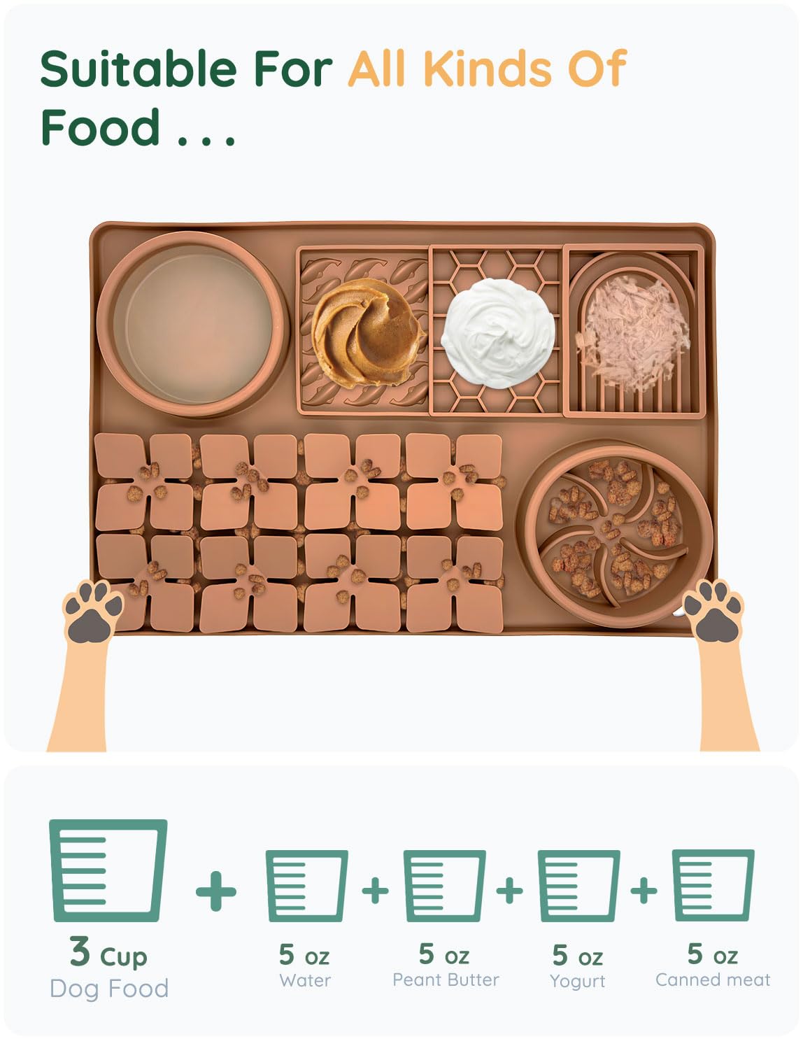 Evenco Slow Feeder Bowl, Silicone Lick Mat with Suction Cups for Dog Cat, Snuffle Mat for Pet Smell Training, Puzzle Toys for Bo