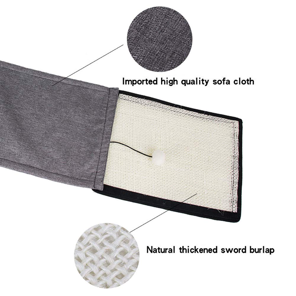 HAOZAIKEJI Cat Scratcher Mat Sofa Protector Natural Sisal Cat Scratching Mat Cat Scratch Couch Cover Heavy Duty Couch Guard Easy