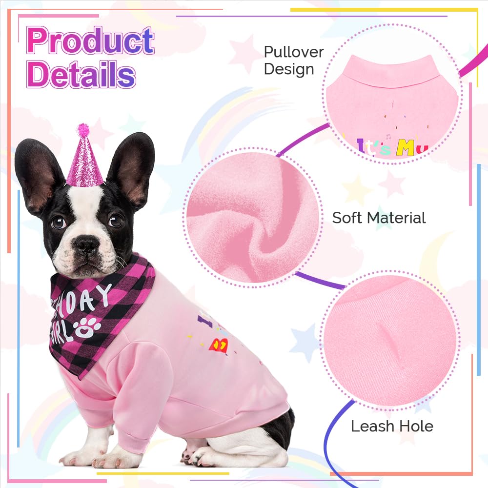 Greenjoy Dog Birthday Party Outfit Decoration Set Supplies - Birthday Bandana, Sweater & Party Hat Gift For Small, Medium & Extr