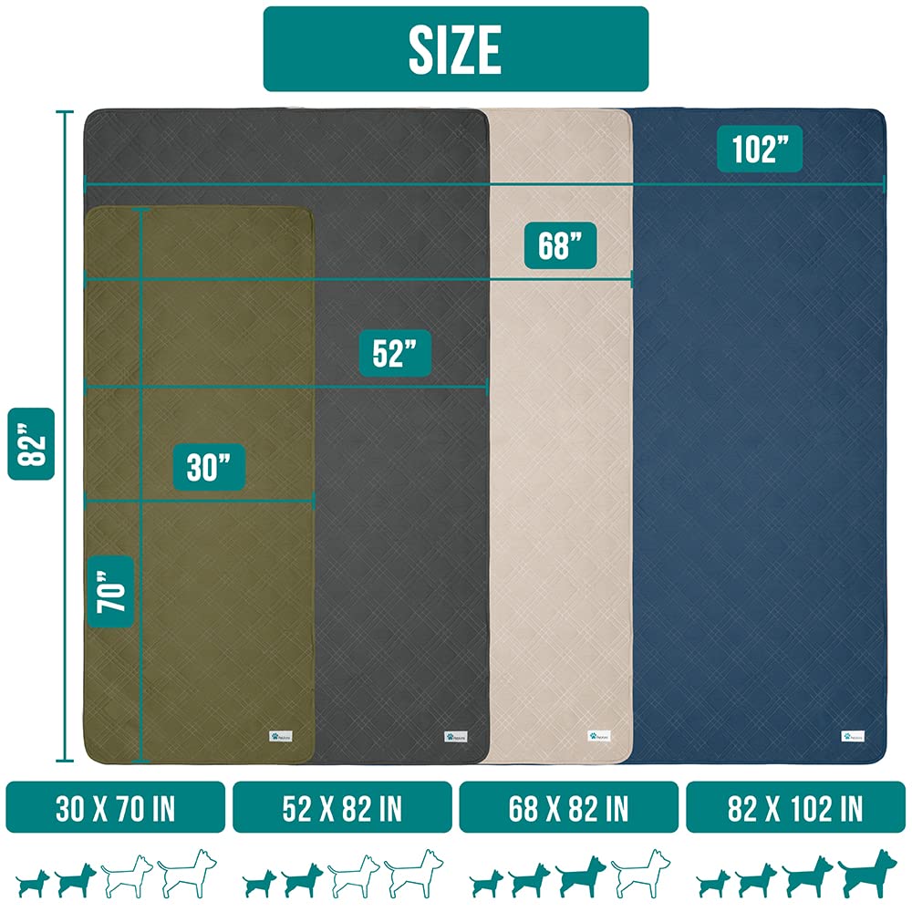 Petami Waterproof Dog Bed Cover Pet Blanket For Small Medium Dog, Couch Cover Sofa Furniture Protector For Dogs Cat, Reversible Water-Resistant Anti-Slip Pad Mat Quilt Washable, 30X70 Olive