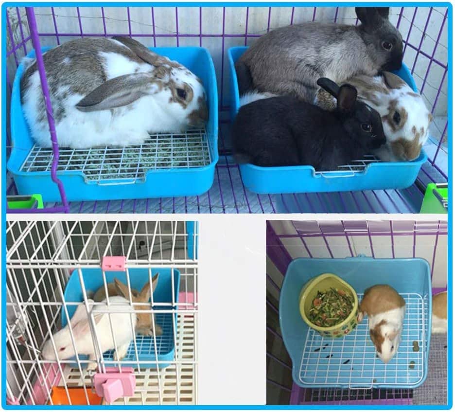 Pet Small Rat Toilet, Square Potty Trainer Corner Litter Bedding Box Pet Pan For Small Animal/Rabbit/Guinea Pig/Galesaur/Ferret (White)