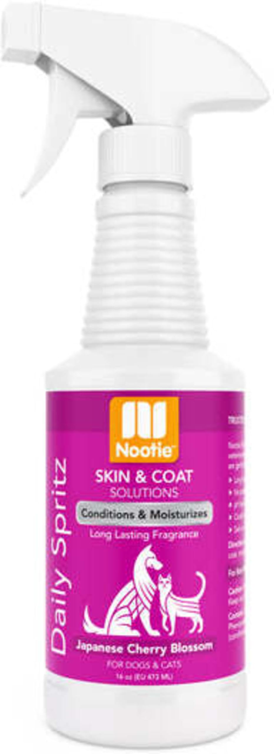 Nootie Daily Spritz Pet Conditioning Spray - Dog Conditioner For Sensitive Skin - No Parabens, Sulfates, Harsh Chemicals Or Dyes - Revitalizes Dry Skin & Coat, Japanese Cherry Blossom, 16 Oz(473 Ml)