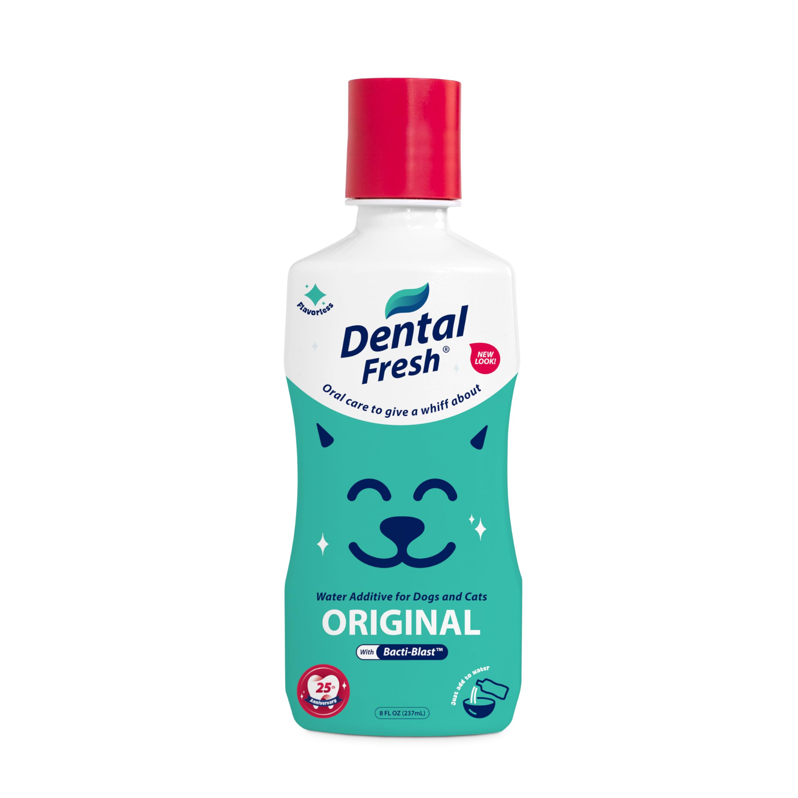 Dental Fresh Water Additive for Dogs and Cats, Clean Teeth and Fresh Breath, Daily Pet Oral Care, Flavorless, 8 fl oz