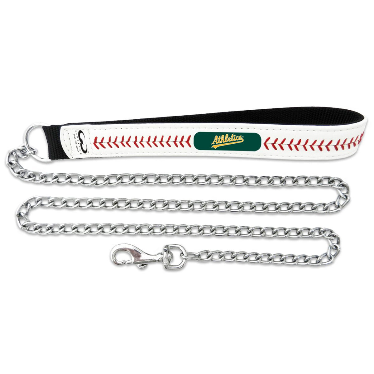 MLB Oakland Athletics Baseball Leather Chain Leash, 3.5 mm