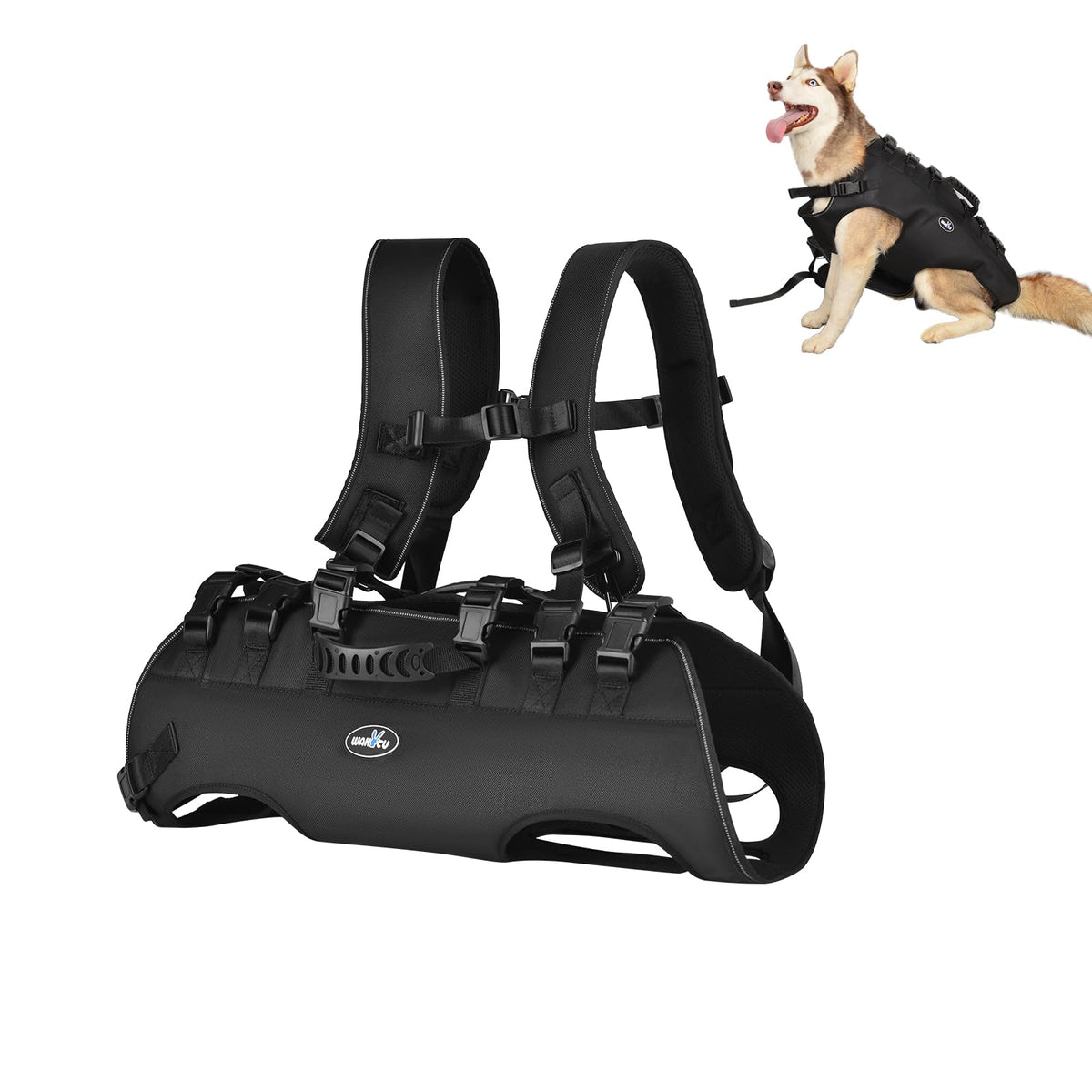 Wakytu Dog Backpack Carrier For Medium Dogs Emergency Backpack, Old, Disabled, Joint Injuries, Arthritis, Rehabilitation Carrier