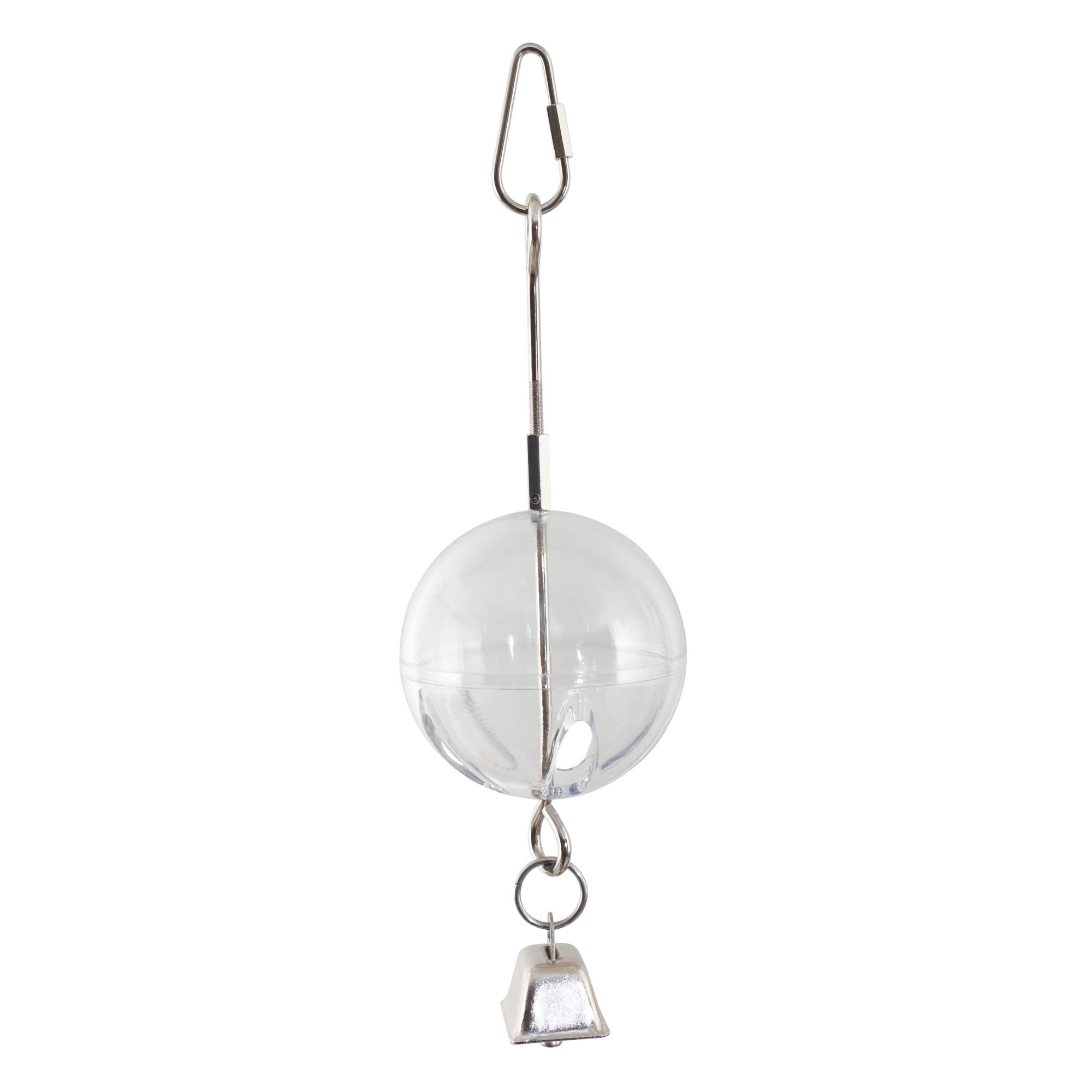 Featherland Paradise | Creative Foraging Systems Hanging Foraging Sphere & Kabob with Stainless Steel Bell, Interactive Bird Tre