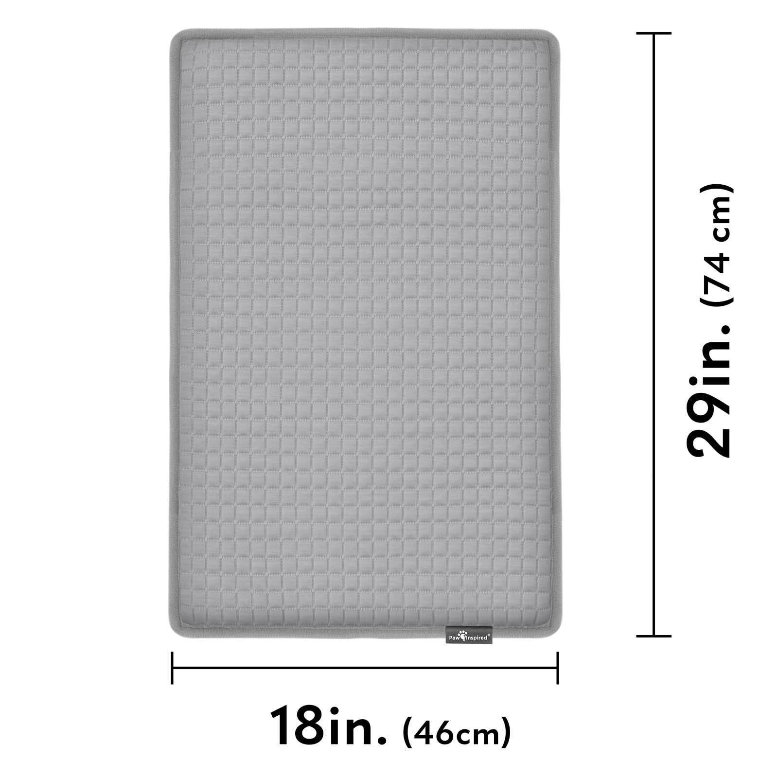 Paw Inspired Cooling Orthopedic Crate Pad for Dogs, Washable Memory Foam Dog Cooling Mat (29x18 Inch Small Size for 30 Inch Kenn