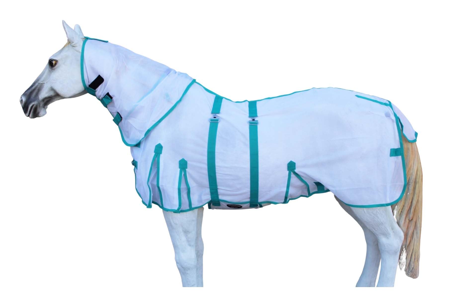 Challenger 68'' Horse Light Summer Spring Airflow Scrim Sheet Flysheet Mesh Neck White 73140