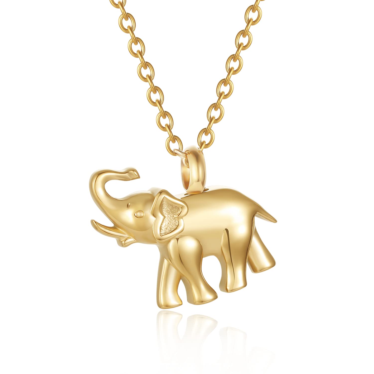 Cute Elephant Cremation Jewelry For Ashes Memorial Jewelry Cremation Urn Necklace Urn Jewelry Memorial Pendant For Pet/Human (Go