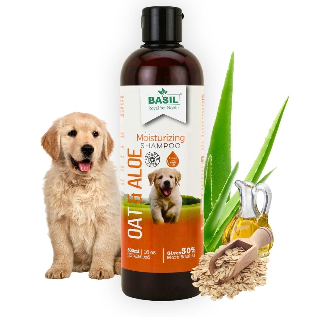 Basil Royal Yet Noble Dog Pet Shampoo (250 Milliliter, Oat & Aloe Moisturising Shampoo)