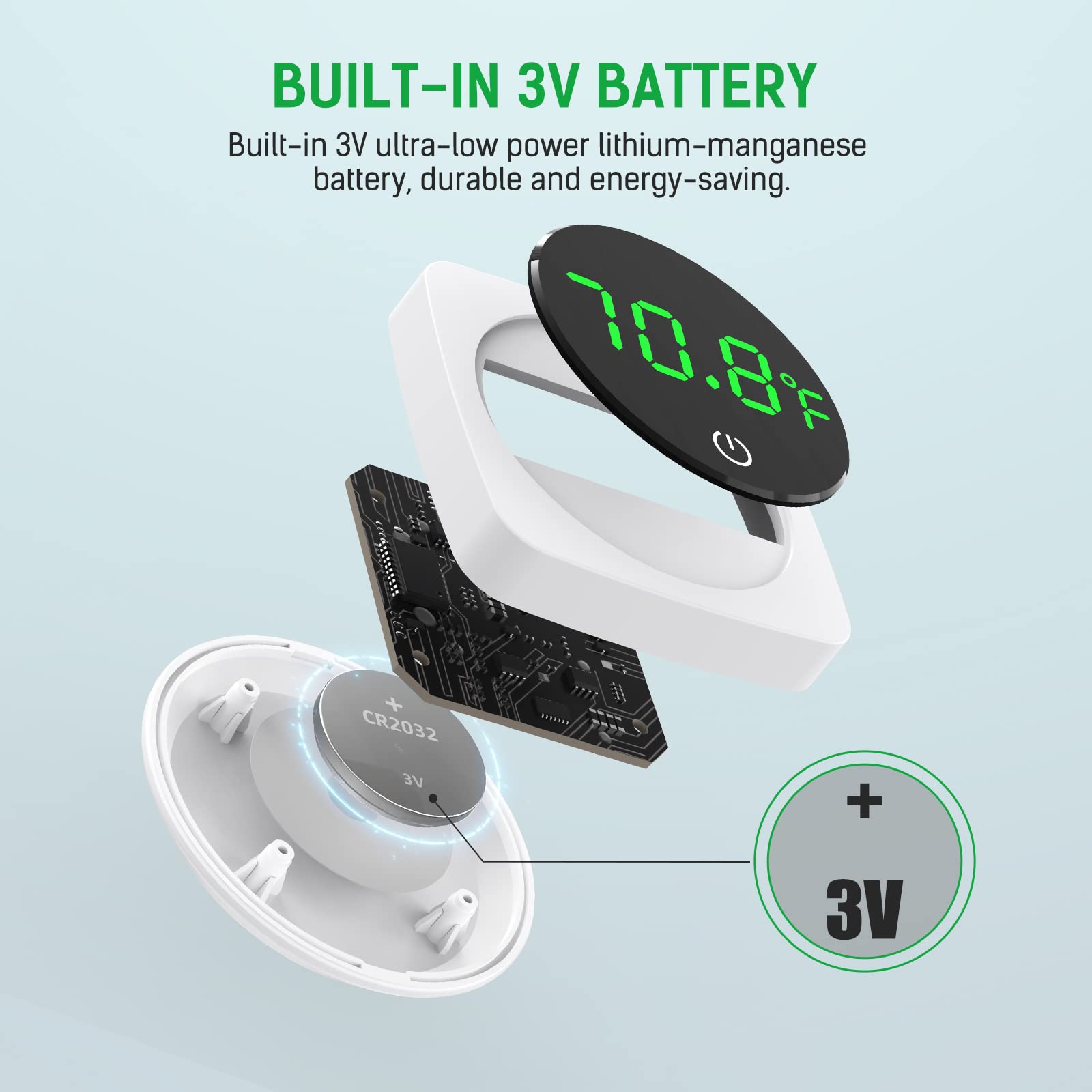 Digital Aquarium Thermometer, Paizoo Led Display Thermometer For Aquarium Fish Tank, High Accurate To ?.9?, Touch & Sleep Mode, Thermometer With Temperature Sensor On The Back For Fish, Turtles