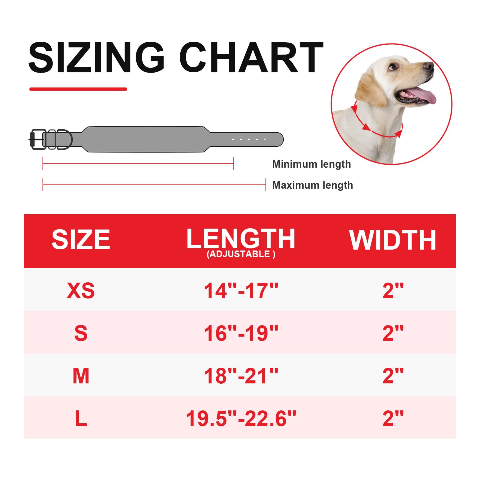 Epesiri Adjustable Wide Spiked Dog Collar, Mushroom Rivet Pu Leather Cat Dog Collars, Durable Spike Studded Pet Collar For Small Medium Large Breed, Pitbull Mastiff Bulldog Pugs Husky Rottweiler, Red